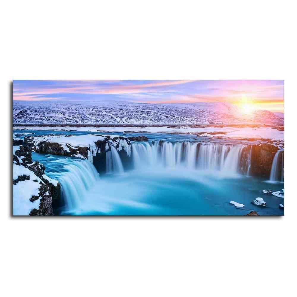 VIBECRAFTS Homcraft Canvas Paintings for Living Room Drawing Room Amazing afoss Waterfall in Winter Premium Canvas Wall Painting for Home|Office|Gift(PTVCH_2360N)