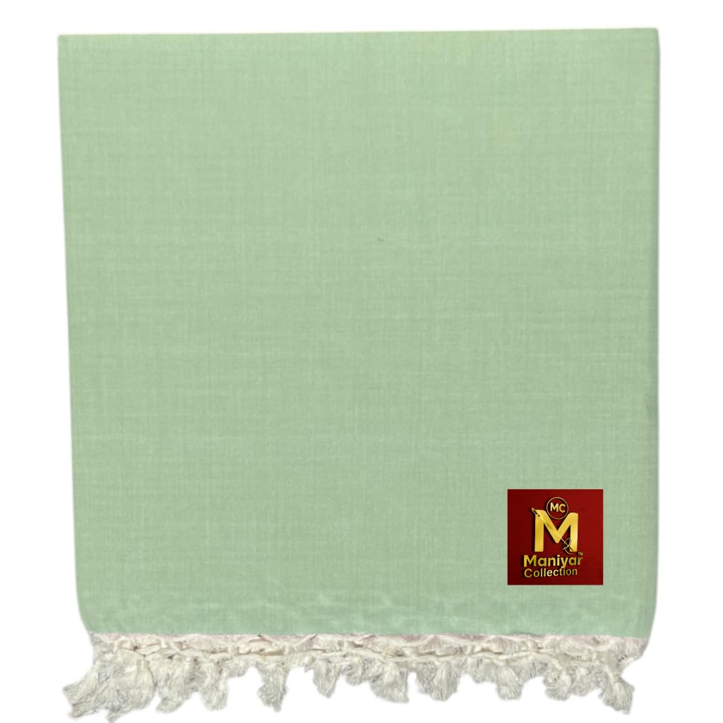 MANIYAR COLLECTION Soft Bhagalpuri Dull Cotton Green Chadar – Lightweight, Breathable & Skin-Friendly Odhne Wali Blanket for Summer & AC Room Sleeping Comfort – (220×125cm - Size) Kafalo