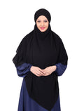 Markaz Hijab Women's Polyester Fabric Solid Pattern Khimar Namaz Hijab Free Size, Black