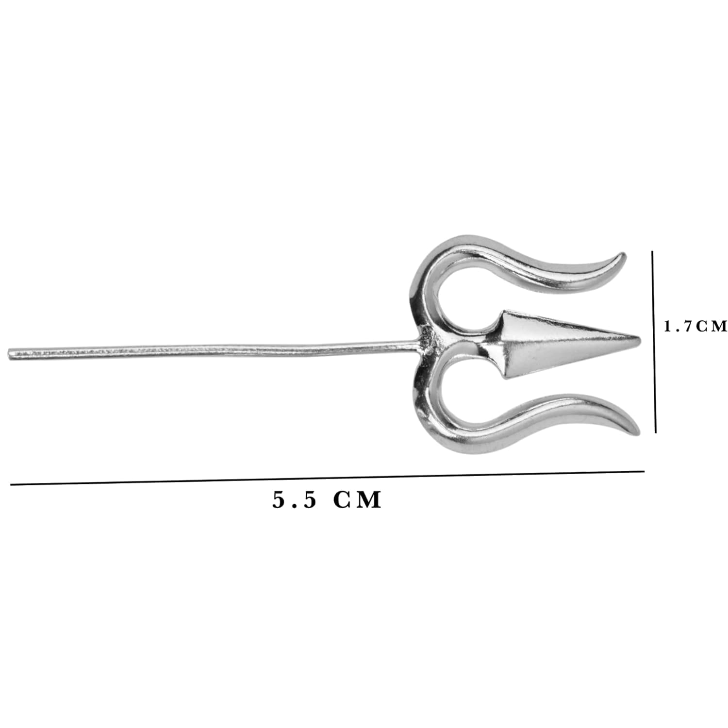DHRUVS COLLECTION 925 Silver Small Trishul (Without Stand) & Damroo for Pooja Room, Home Decoration, Mandir Decor, Donation & Gifting Purpose - 2.4 Grams