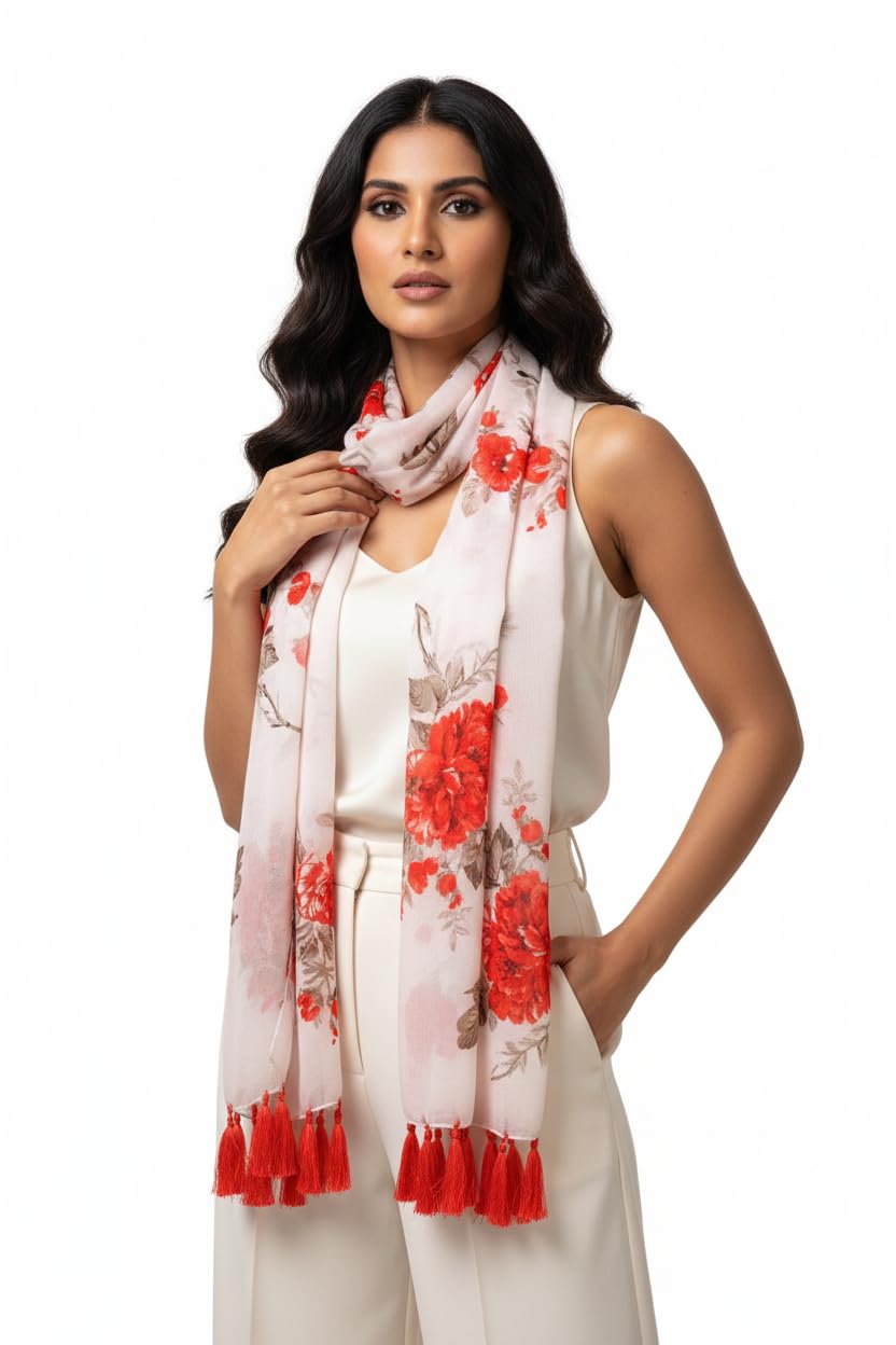 SAHIL SCARF Women Lightweight Scarf | 180 x 55 cm | Soft, Comfortable & Breathable | All Season Scarf