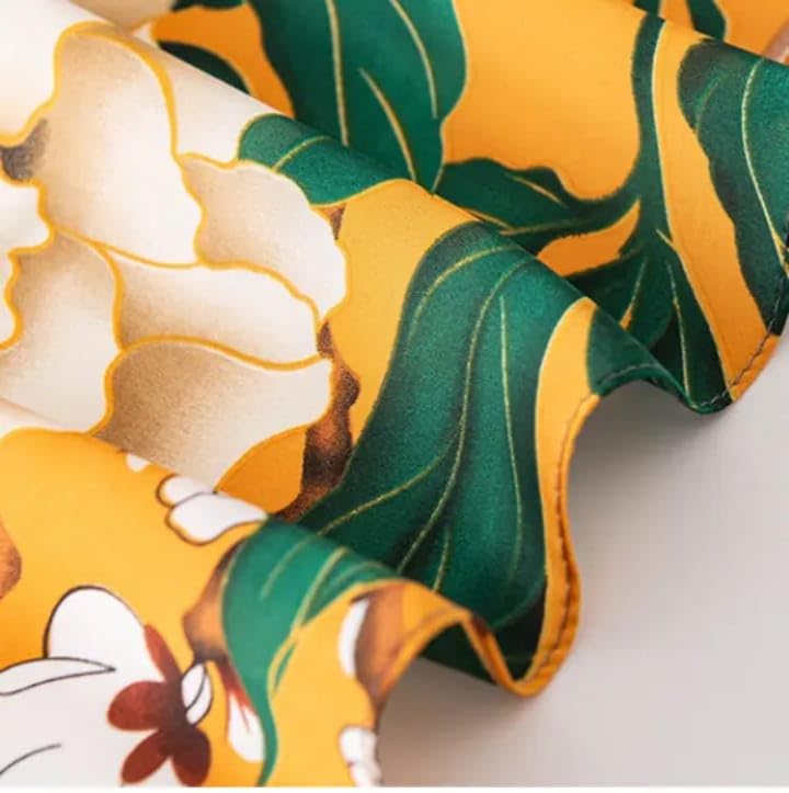 SWANKY Silk Stoles For Women Stylish Latest, Scarf for ladies & Girls, Head Neck Scarves, duppatta for girls (Yellow)