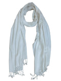 Rastogi Handicraft Large Pashmina Shawls & Wraps for Women Extra Soft Cashmere Feel Throw Womens Size 83 X 30 Inches, White Shawl, 83 X 30