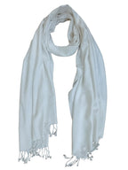 Rastogi Handicraft Large Pashmina Shawls & Wraps for Women Extra Soft Cashmere Feel Throw Womens Size 83 X 30 Inches, White Shawl, 83 X 30