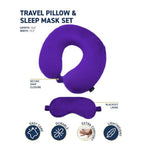 Restify Premium Memory Foam Travel Neck Pillow with Eye Mask | Soft Velvet U Shape Neck Support Cushion for Flight, Airplane, Car & Office Travel | Portable Pillow for Men & Women | Maroon