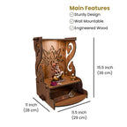 NIVED GODAVARI Engineered Wood Mandir with Spotlight | Extra Storage | 15.5 x 11.5 x 11 inch | Wall Mountable | No Screw/Bolt Screw Assembly | Home Temple | Pooja Stand | Colour: Walnut