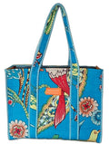 Cotton Tote bag for Women | Shoulder Bag | Durable Shopping bag | Reusable Grocery Bags | Eco friendly Bags| Handmade Cotton Bag | Stylish Quilted handBag |Vegan Tote Bag (Sky Blue)