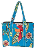 Cotton Tote bag for Women | Shoulder Bag | Durable Shopping bag | Reusable Grocery Bags | Eco friendly Bags| Handmade Cotton Bag | Stylish Quilted handBag |Vegan Tote Bag (Sky Blue)