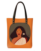 Kalankit Classic Tote Bag For Women | Canvas Printed Totes For Woman | Aesthetic Shoulder College, Office Bags For Girls | Stylish Vegan Leather Lightweight Everyday Ladies Handbag