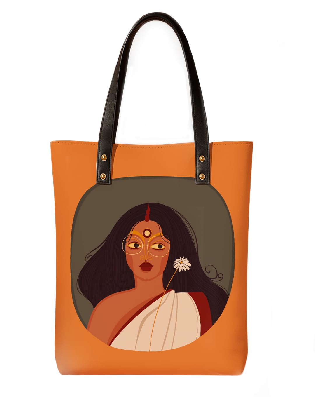 Kalankit Classic Tote Bag For Women | Canvas Printed Totes For Woman | Aesthetic Shoulder College, Office Bags For Girls | Stylish Vegan Leather Lightweight Everyday Ladies Handbag