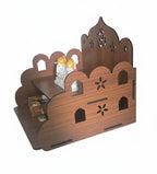 Bindian Wooden Pooja Mandir for Home Wall Mounted | Wooden Table Top God Temple | Pooja Stand for Home | Puja Mandir | Puja Unit for House | Temple for Office (Temple 2)