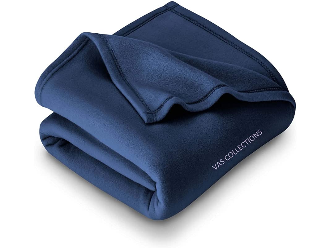 VAS COLLECTION All Season 200 TC Polar Fleece Blanket | Single 225X150 Cm, Blue (Skin Friendly) Kafalo