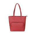 Mochi Women Maroon Faux Leather Tote Bag with Front and Back Zip Pockets (66-327)