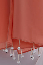 Urshia Georgette Pearl Hijab With Moti Latkan and Diamond Accents (Peach)