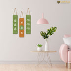 Artvibes Auspicious Symbols Wooden Wall Hanger for Good Luck | Prosperity Home | Office | Spiritual Decor Items | Wall Poster | Art Prints| Stylish Modern Decor Item | Gift Items (WH_8105N), Set of 3