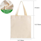 COTTIAN Canvas Tote Bag for Women, Plain Tote Bag for painting with Zipper, Reusable Multi-Purpose Cotton Bags for School/Gym/Shopping (Zipper, Pack of 6)