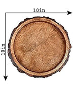 VDIX Wooden Serving Tray For Decoration, Dining Room Table Organizer, Center Table Decor For Home Kitchen (Bakkal Tray), Round