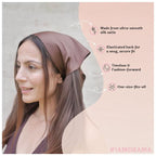Hair Drama Co. Brown Shaded Solid Elastic Bandana Head Scarf for Women (Set of 3) | Silk Satin Head Wrap Bandana Scarves | Boho Style Statement Headband Scarves | All Day Wear Scarves Accessories