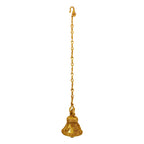 Artvarko Ethnic Handcrafted Engraved Ganesha on Brass Hanging Big Bell with Chain Hanging for Pooja Puja Room Mandir Ghanta Home Entrance Decor