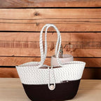 BEAUTIFUL HOMMIES Attractive Hand Bag |large Tote Bag |Summer Bag | Bucket Bag | Basket Bag | Bamboo Tote | Beach Bags for Women|Boho Bag|Handbag |Jute Bag |Handmade Bag (BLACK AND WHITE STYLISH)