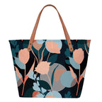 The Purple Tree Womens Oversized - Floral Tote Bag For Travel & Daily Use, College Bag, Gifts - Large Capacity Handbag - Contemporary, Black