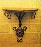 DECORASIA Beautiful Small Antique Wooden & Iron Wall Temple/Mandir for Home,Office and Other Multi Purpose Utility