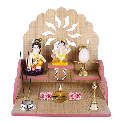 Krupasadhya Temple Model 408 Smart Temple, god Stage, mandir Engineered Wood Home Temple