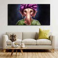 VIBECRAFTS Canvas Paintings for Living Room Drawing Room Portrait Of Ganesha Canvas Wall Painting Fitted With Wooden Frame For Home | Office | Living Room | Gifts (PTVCH_2503)