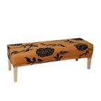 HOKIPO 'Elira Series' Polyester Blend Printed Dining Bench Cover Stretchable Slipcover, Copper Brown Floral (AR-4948-C8)