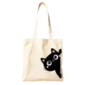 The Purple Tree Felix Cat Cotton Classic Tote Bag for Women - Eco-Friendly, Reusable Shopping Bag, College Bag, White (Pack of 1)