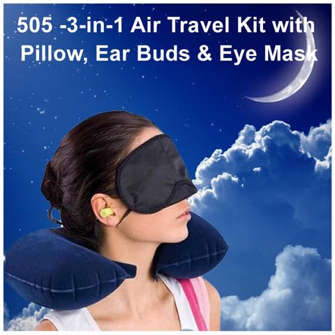 Purroch Advanced Memory Foam Neck Travel Pillow, Neck Pillow Airplane with Eye Mask & Ear Plugs, Designed for The Comfort of Travel & Office, Neck Pillow for Plane, Car, Home, Work, Dark Grey