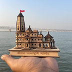 eXme Ram Mandir Ayodhya 3D Model | Ram Janmabhoomi Temple, Handcrafted Wooden | Perfect for Home Decor, Spiritual Altars, Religious Gifts, Car Dashboard Traditional Indian Ayodhya Mandir