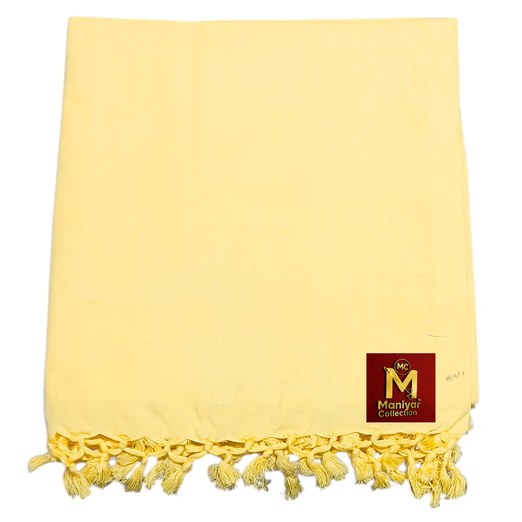 MANIYAR COLLECTION Premium Bhagalpuri Yellow Chadar Blanket – Odhne Wali Cotton Duvet, Breathable Shawl & Lightweight Throw for Home, Hotel & AC Room – (220×125cm - Size) Kafalo