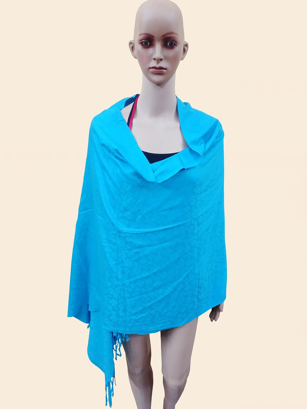 Rastogi Handicraft Large Pashmina Shawls & Wraps for Women Extra Soft Cashmere Feel Throw Womens Size 83 X 30 Inches, Turquoise Shawl, 83 X 30