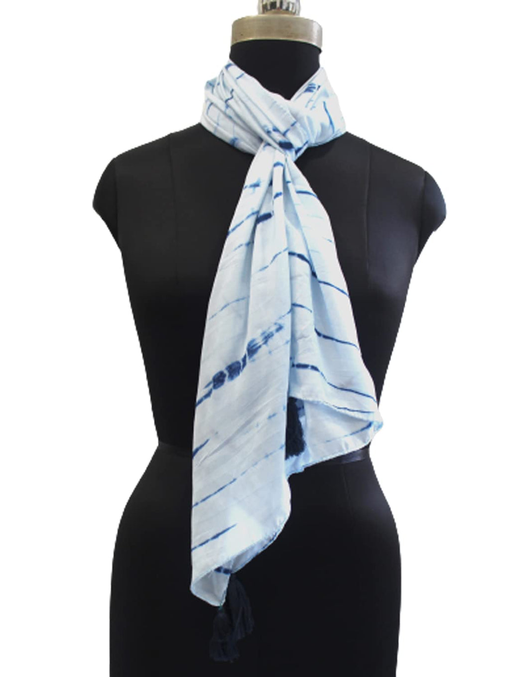 DESI BUTIK Splendid Muslin Tie-Dye Printed Blue Everyday Light-weight Scarves/Stoles for Women SCARF95