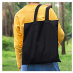 Women Tote Bag Black with Zipper | Large Capacity Canvas Shoulder Handbag | Stylish Reusable Shopping & Office Bag (Pack of 7)