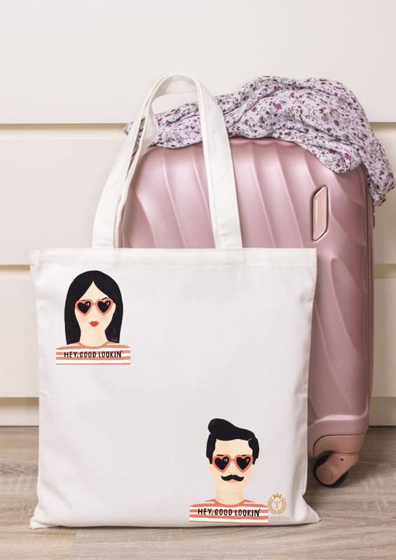 TAJNAN Reusable Tote|100% Organic Cotton Grocery Bag|Eco-Friendly, Multi-purpose|Sturdy Canvas with 15kgs Capacity|Stylish Designs (Pack of 1)