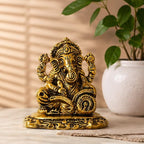 KridayKraft Ganesha ji Reading Book Statue,Ganpati Murti Idol for Pooja & Home,Office Décor Ganesh Idol for Car Dashboard Religious Showpiece for Decoration & Gifting Article...