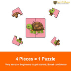 Artvibes Animals Wooden Jigsaw Puzzle Games for Children & Kids | Jigsaw Puzzles for Kids Age 2-5 | 4 Pieces Puzzles | Toddler's Wooden Puzzle (PZ_502NN), Set of 6