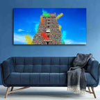 VIBECRAFTS Canvas Paintings for Living Room Drawing Room Ancient Temple Canvas Wall Painting Fitted With Wooden Frame For Home | Office | Living Room | Gift (PTVCH_2463)