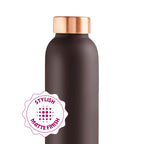 Borosil Eco Copper Bottle with Glass Set | 1L Bottle with 2 Tumbler (250 ml Each) | 100% Pure Copper with Anti-Oxidant Properties of Copper for Daily Use (Brown)