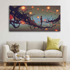VIBECRAFTS Canvas Paintings for Living Room Beautiful Wall Painting of Man Walking on Tree Fitted with Wooden Frame for Home | Office | Gift (PTVCH_2266) (48 x 24 Inches)