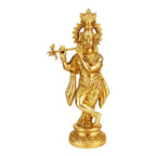 SVARUP Brass Lord Murli Manohar Krishna Krishan Statue Murti Gift Home Décor Puja Temple Height 15 Inches
