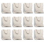 Wonder Shades Cotton Plain Canvas Shopping Tote Bag with Extra Strong Long Handle, Washable, Reusable and Ecofriendly (Pack of 12)