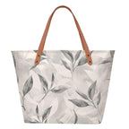 The Purple Tree Womens Oversized - Leafy Tote Bag Zip, College Bag, Travel & Daily Use, Gifts - Large Capacity Handbag - Contemporary, White