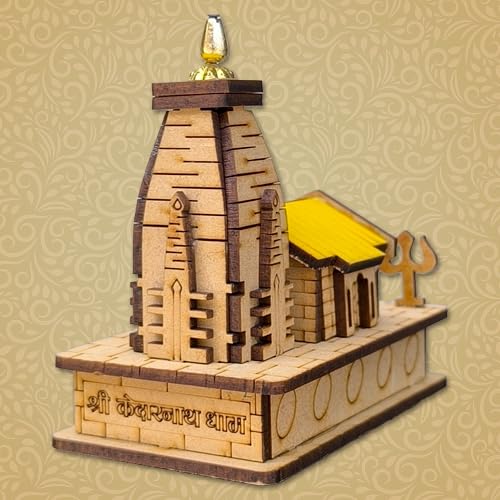 The Himalayan River Kedarnath Temple 3D Miniature Artistic Wooden Representation of Lord ShivJi for Elegant Home Décor Eco-Friendly Decor Spiritual Gift Ideas Meditation Space Decoration