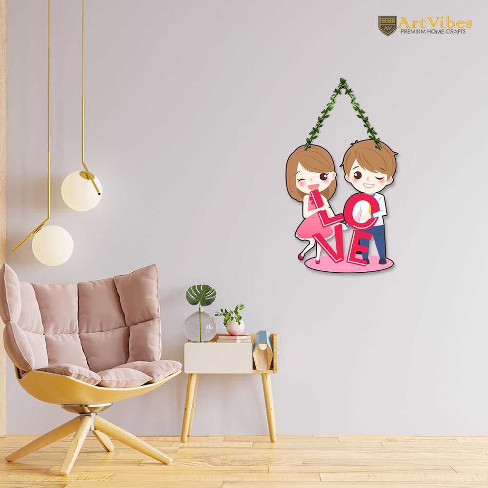 Artvibes Love Wall Hanging for Home Decor | Valentine Gift for Partner | Couple Gift | Gift Items For Girlfriend Boyfriend Husband Wife | Wall Poster | Aesthetic Wall Art | Wall Accent (WH_8305N)