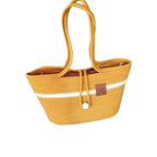 BEAUTIFUL HOMMIES Attractive Hand Bag |large Tote Bag |Summer Bag | Bucket Bag | Basket Bag | Bamboo Tote | Beach Bags for Women|Boho Bag|Handbag |Jute Bag |Handmade Bag (YELLOW STYLISH)
