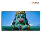 VIBECRAFTS Canvas Paintings for Living Room Drawing Room Statue Of Hanuman Canvas Wall Painting Fitted With Wooden Frame for Home | Office | Gift (PTVCH_2439)