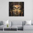 VIBECRAFTS Spiritual Buddha 3 Pieces Canvas Wall Painting Fitted With Wooden Frame For Home | Office | Living Room | Gifts (PTVC3Pcs1_9501)
